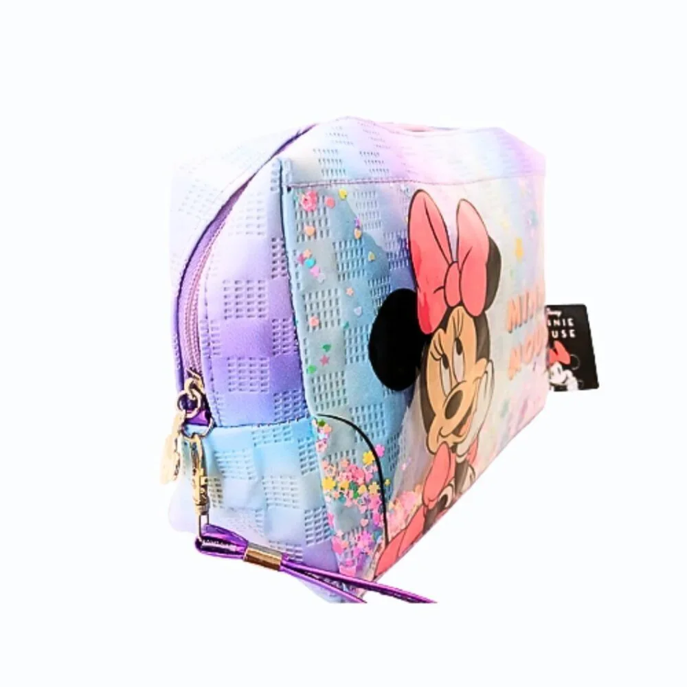Minnie Mouse Iridescent Cosmetic Bag – Travel Pouch – Cute & Practical – Brand N